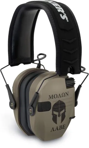 Walker's Game Ear Molon Labe FDE Razor Electronic Muffs Sound Activated Compression Slim Design, Multicolor