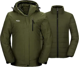 wantdo Women's 3 in 1 Waterproof Ski Jacket Windproof Winter Snow Coat Snowboarding Jackets Warm Raincoat
