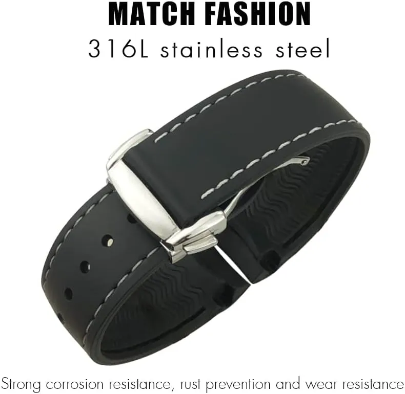 Watch Strap Rubber Strap Silicone Strap Universal Strap Buckle Strap Cowhide Strap Nylon Leather Silicone Strap Folding Buckle Strap Watch Strap Strap