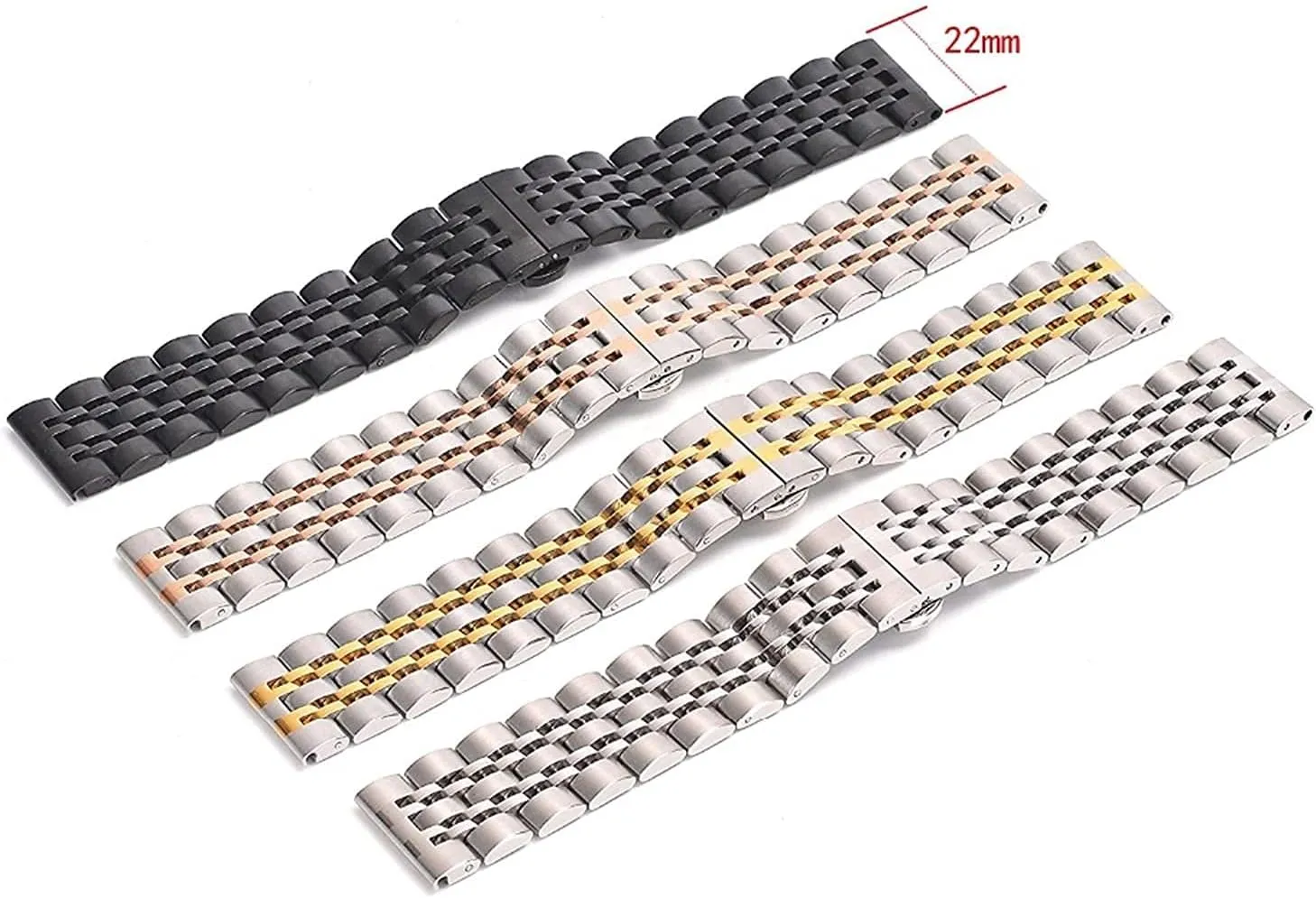 Watchband Seven beads stainless steel strap quick release replacement strap watchband 20mm 22mm