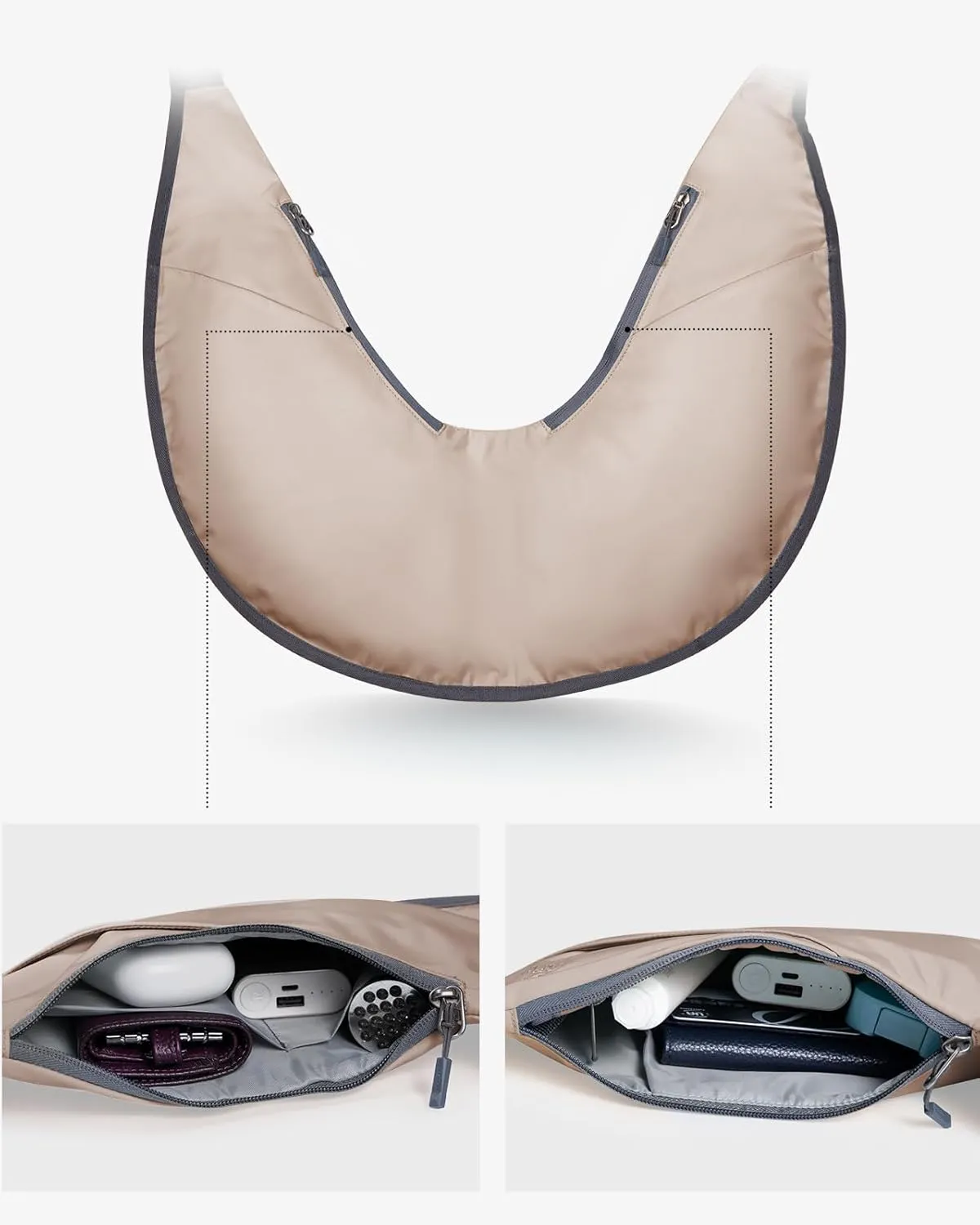 WATERFLY Packable Sling Bag for Women Travel Crossbody Bag Shoulder Purse Anti-Theft