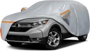 Waterproof Car Cover for 1995-2025 Honda CRV CR-V, Custom-fit All Weather Sun Rain UV Dust Snow Protection Windproof Outdoor Indoor CRV Car Cover with Door Zipper and Cotton Lining-Gray