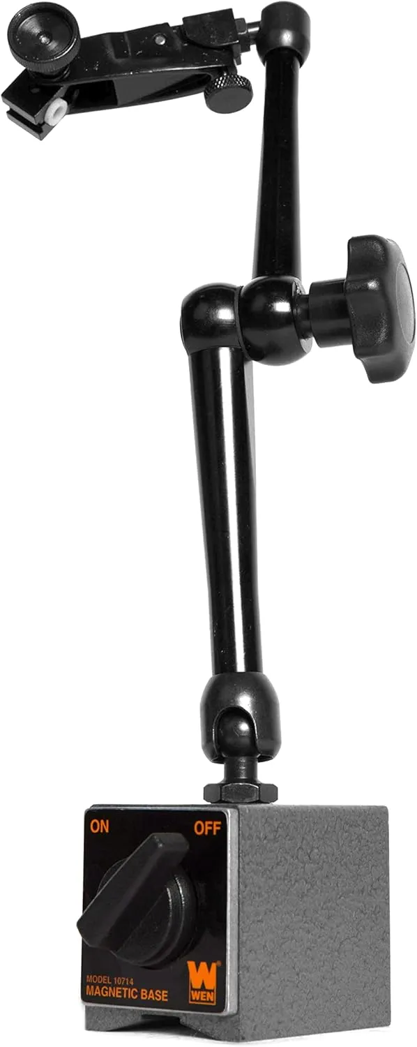 WEN Magnetic Base for Dial Indicators, Three Segment, Industrial Strength with Quick Release (10714)