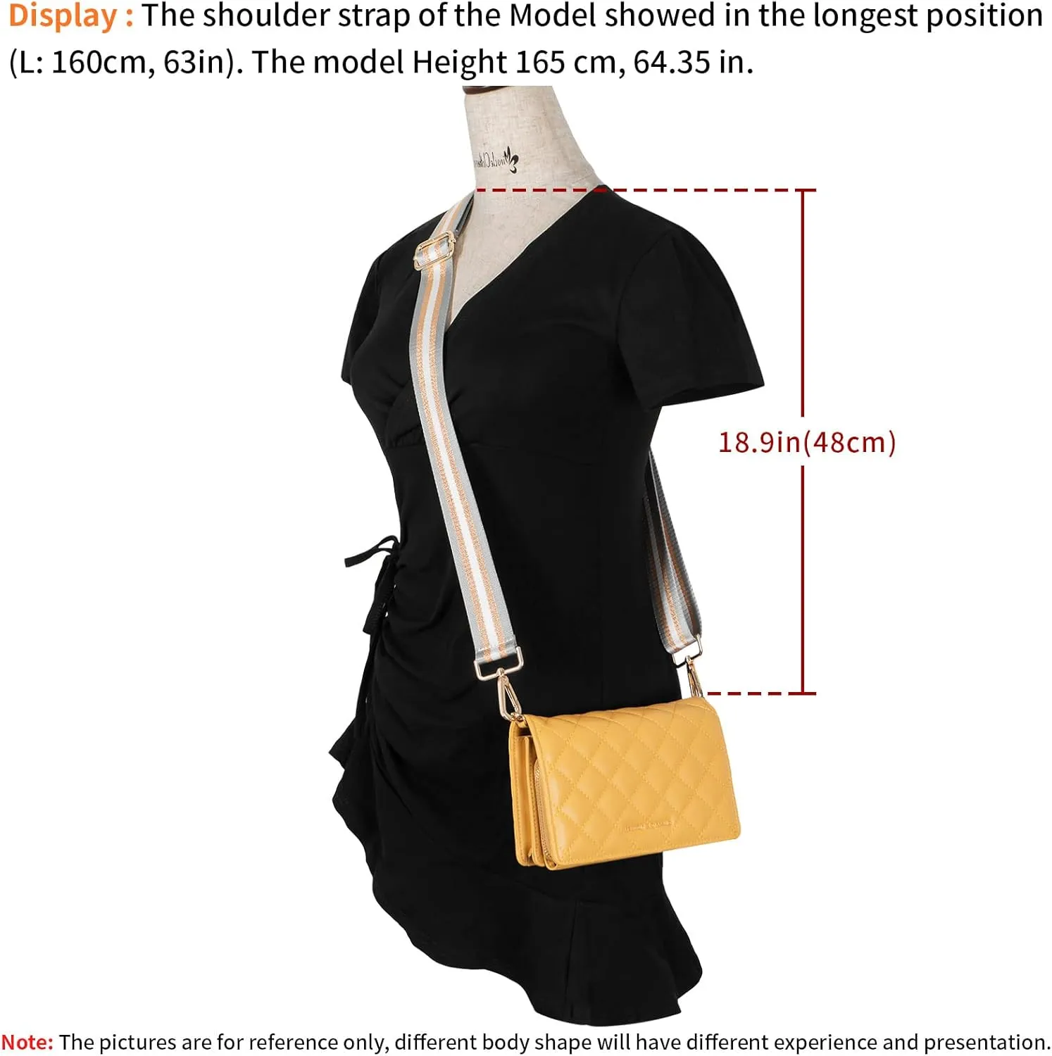 Wide Purse Strap Replacement Crossbody Handbag Stripe Adjustable Canvas Shoulder Bag