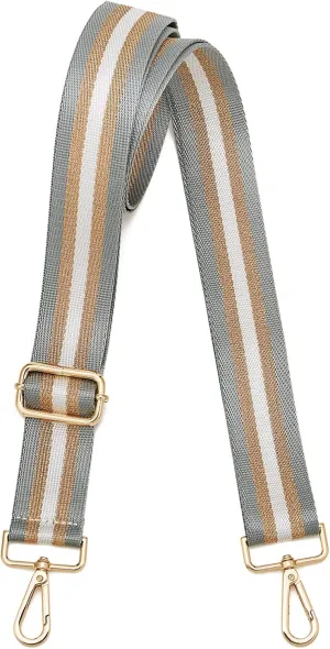 Wide Purse Strap Replacement Crossbody Handbag Stripe Adjustable Canvas Shoulder Bag