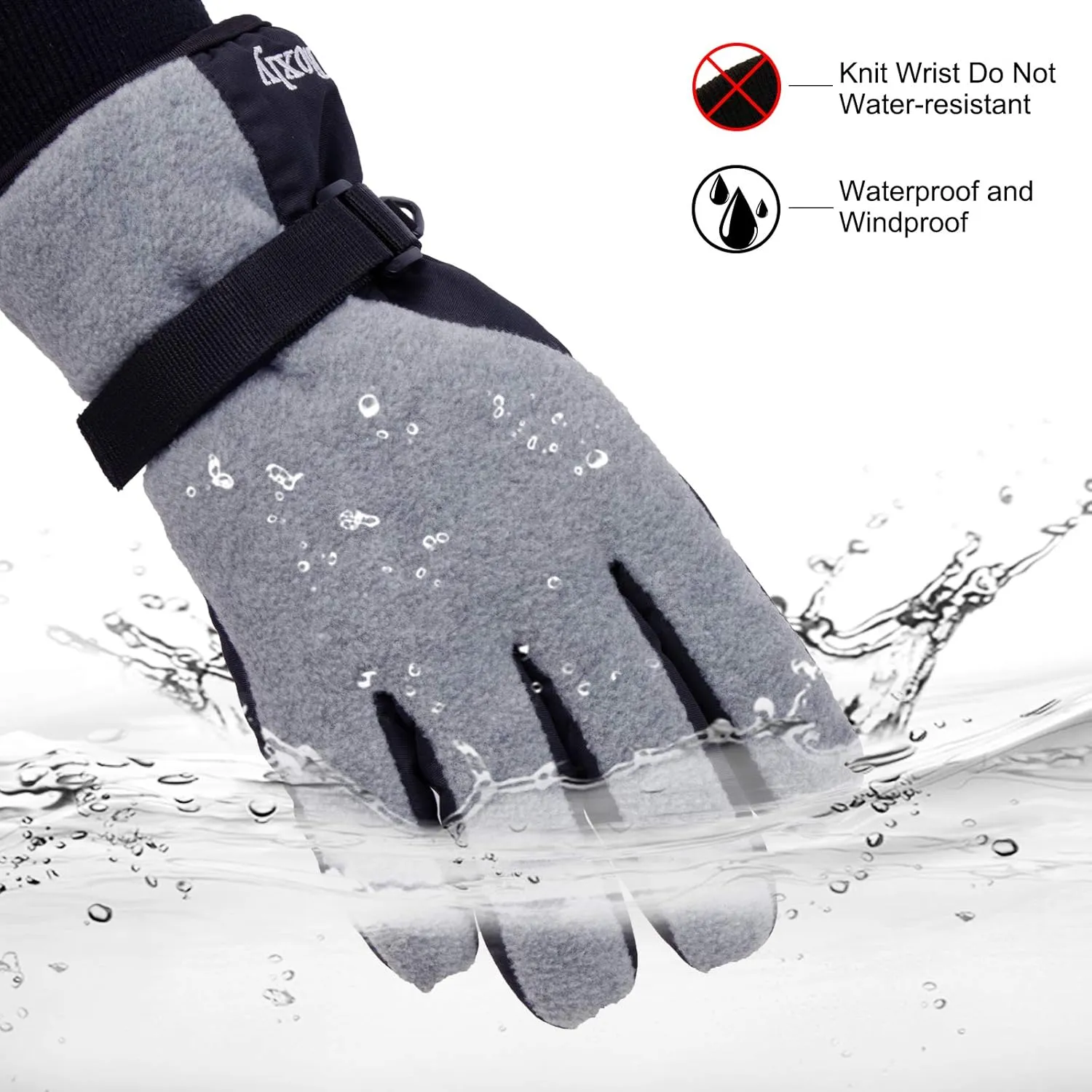 Winter Gloves Waterproof Windproof 3M Insulated Gloves 3 Fingers Dual-layer Touchscreen Gloves for Men and Women