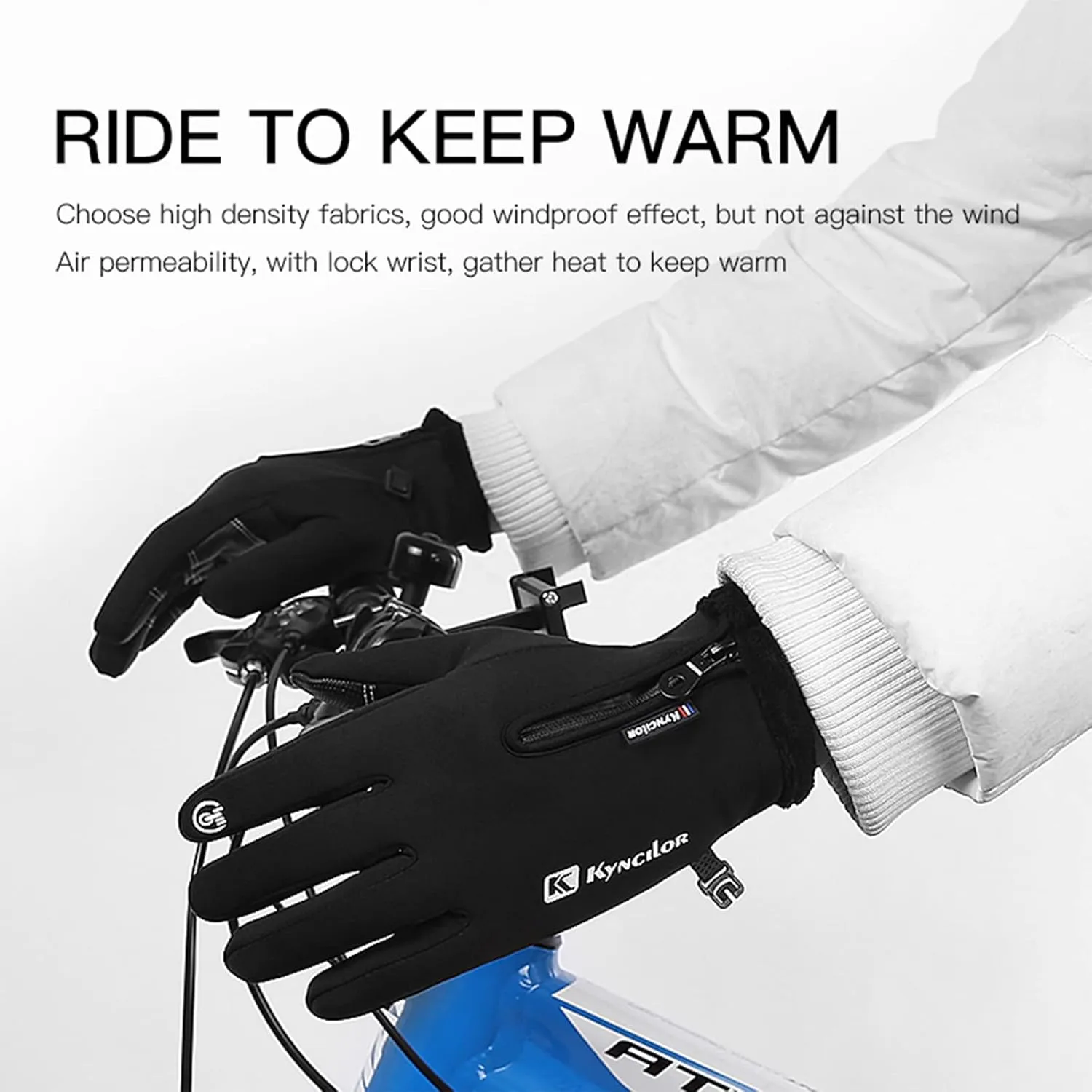Winter Warm Gloves Men Women Touch Screen Waterproof Windproof Non-Slip Grips Glove, for Cycling Driving Running Hiking