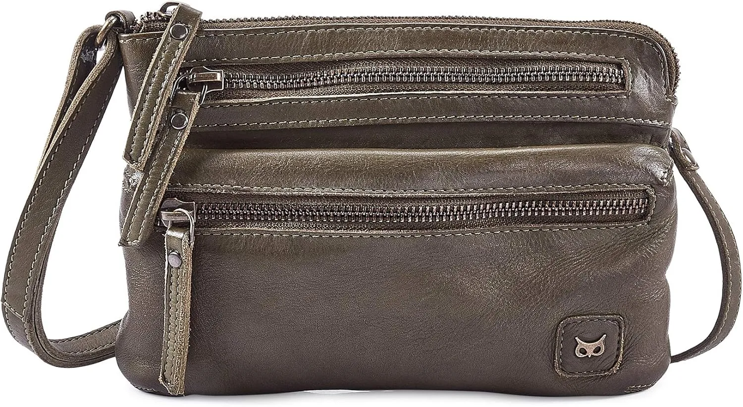 Wise Owl Accessories Small Crossbody Sling Bag Real Leather Purse for Women Crossover Trendy Shoulder Handbag