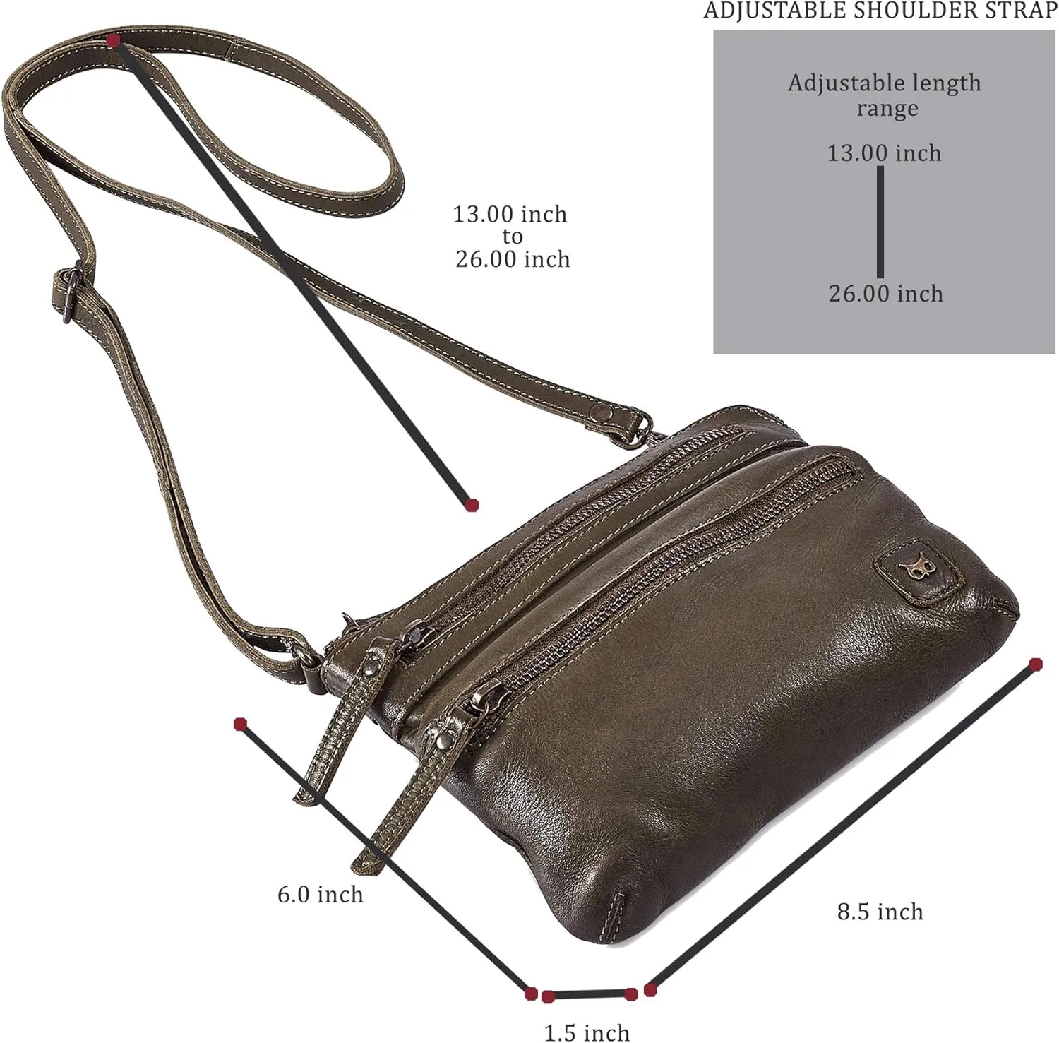 Wise Owl Accessories Small Crossbody Sling Bag Real Leather Purse for Women Crossover Trendy Shoulder Handbag