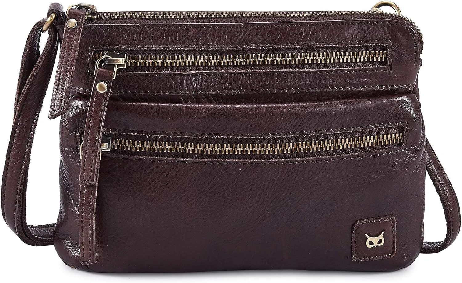 Wise Owl Accessories Small Crossbody Sling Bag Real Leather Purse for Women Crossover Trendy Shoulder Handbag