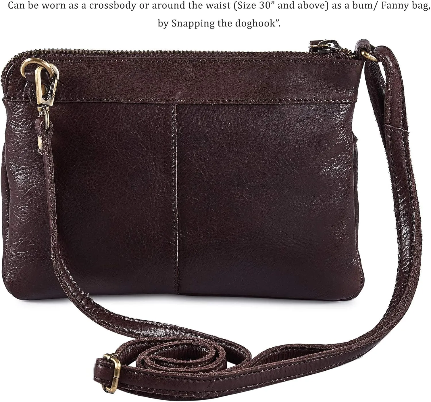 Wise Owl Accessories Small Crossbody Sling Bag Real Leather Purse for Women Crossover Trendy Shoulder Handbag