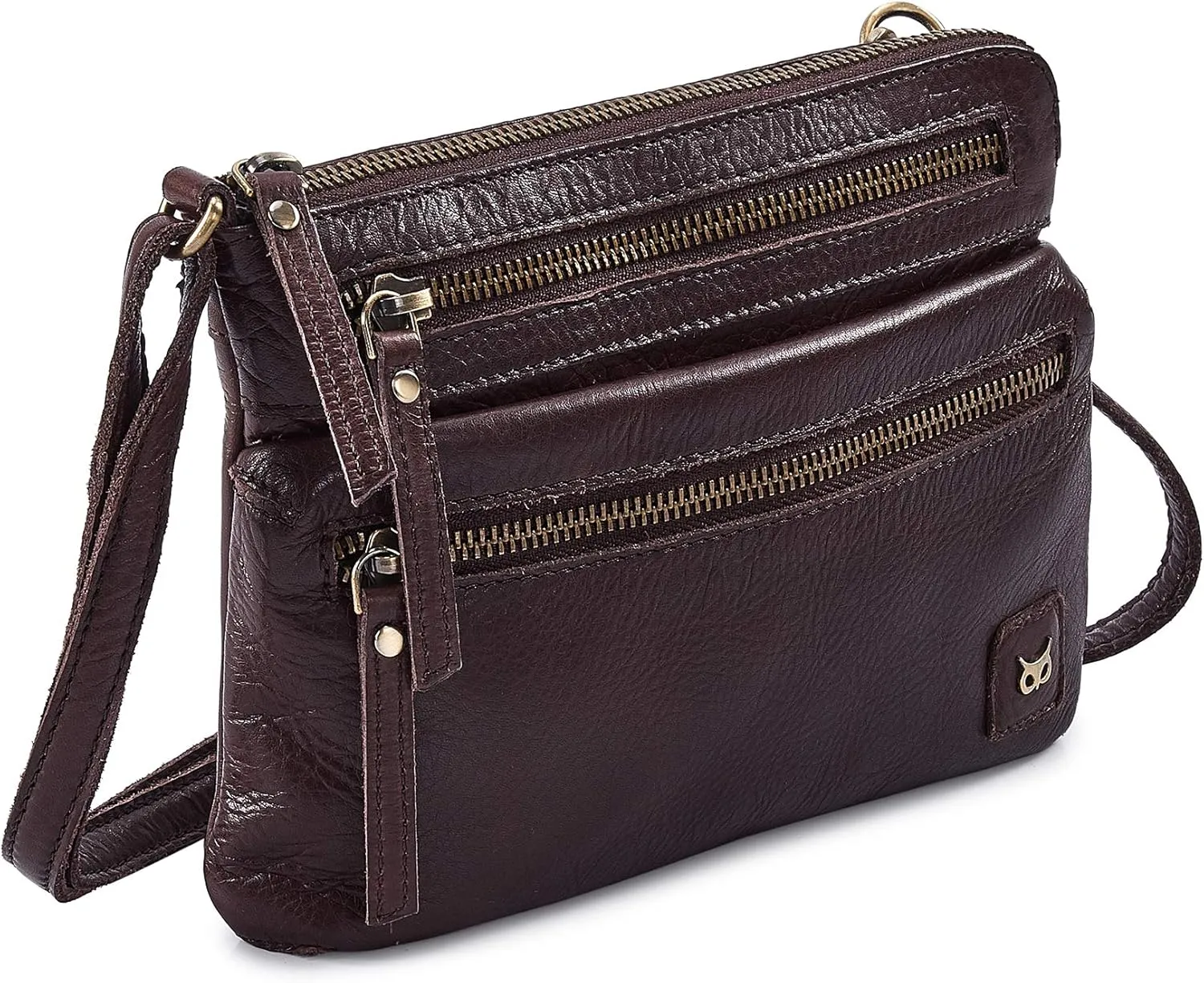 Wise Owl Accessories Small Crossbody Sling Bag Real Leather Purse for Women Crossover Trendy Shoulder Handbag