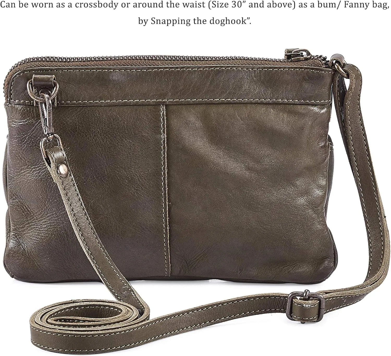 Wise Owl Accessories Small Crossbody Sling Bag Real Leather Purse for Women Crossover Trendy Shoulder Handbag