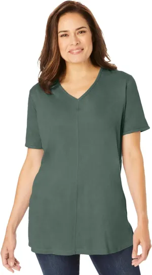 Woman Within Plus Size Faux Suede Tee