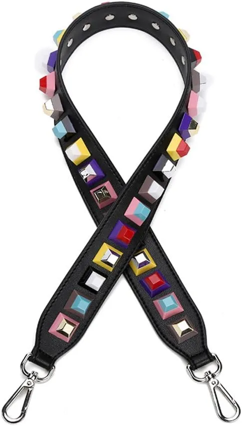 Women Girls Wide Purse Strap Replacement Guitar Style Multicolor Canvas Crossbody Strap for Handbags