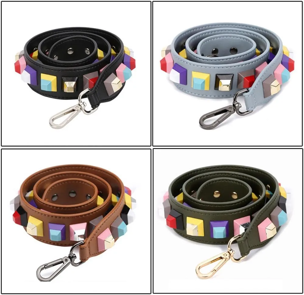 Women Girls Wide Purse Strap Replacement Guitar Style Multicolor Canvas Crossbody Strap for Handbags