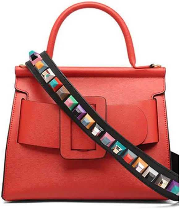 Women Girls Wide Purse Strap Replacement Guitar Style Multicolor Canvas Crossbody Strap for Handbags