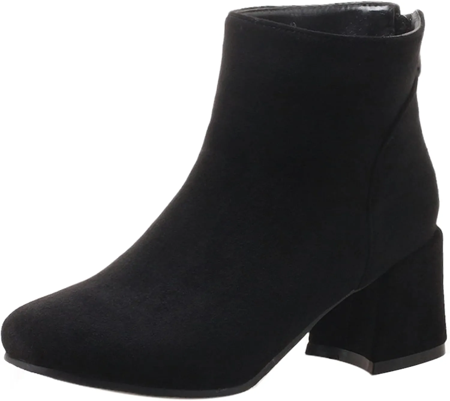 Womens Block Heels Suede Ankle Boots Classic