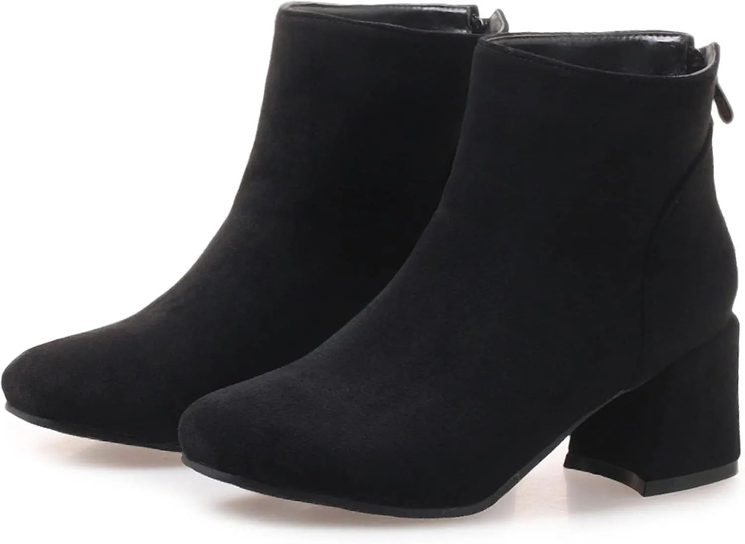 Womens Block Heels Suede Ankle Boots Classic