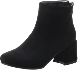Womens Block Heels Suede Ankle Boots Classic