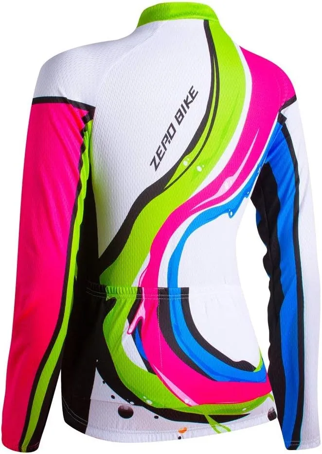 Women's Breathable Long Sleeve Cycling Suit 3D Gel Padded Bicycle Cloting Pants Set UV Protective