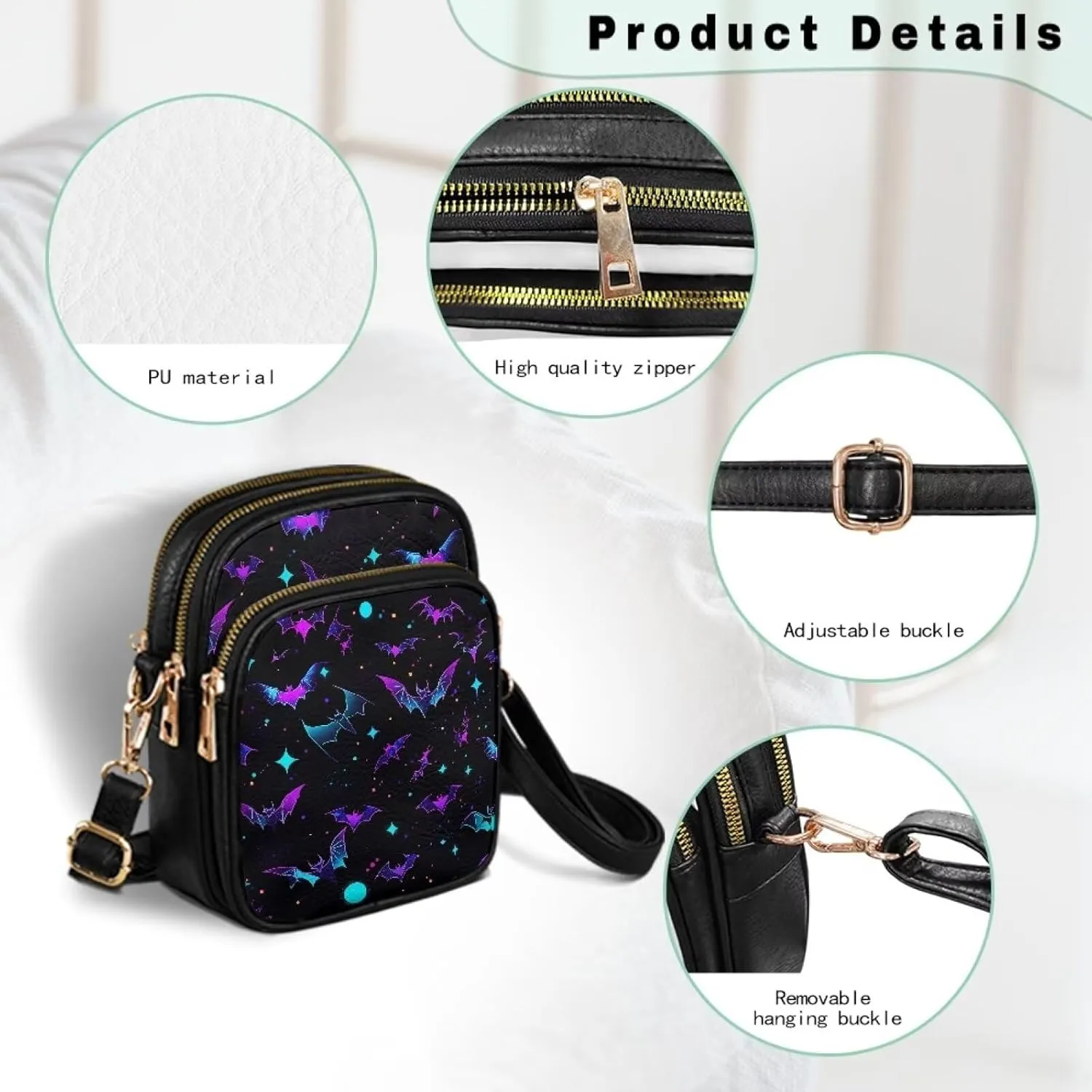 Womens Crossbody Bag Small Messenger Bag Crossbody Purse Cell Phone Bag Wallet Purses Adjustable Strap