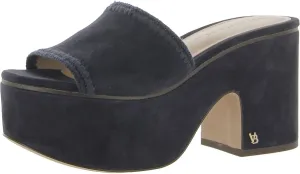 Womens Dessie Suede Slip On Heels Navy 8 Medium (B,M)