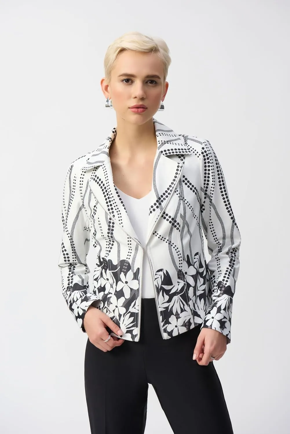 Women's Faux Suede Floral Print Jacket