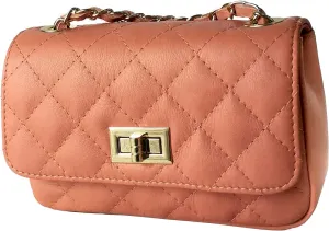 Women's Italian Handmade Genuine Leather Cleo Shoulder Bag/Purse/HandBag/Totebag With Beautiful Shoulder Strap - Rosa