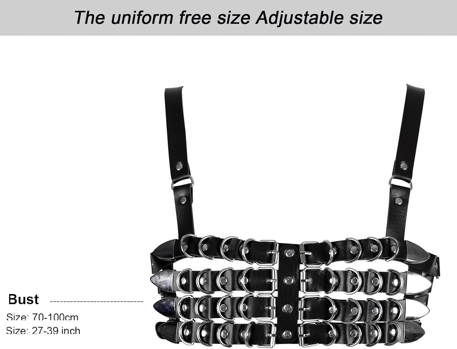 Womens Leather Full Cage Body Harness Tops Hollow Out Lingerie Punk Gothic Halloween Rave Clothing