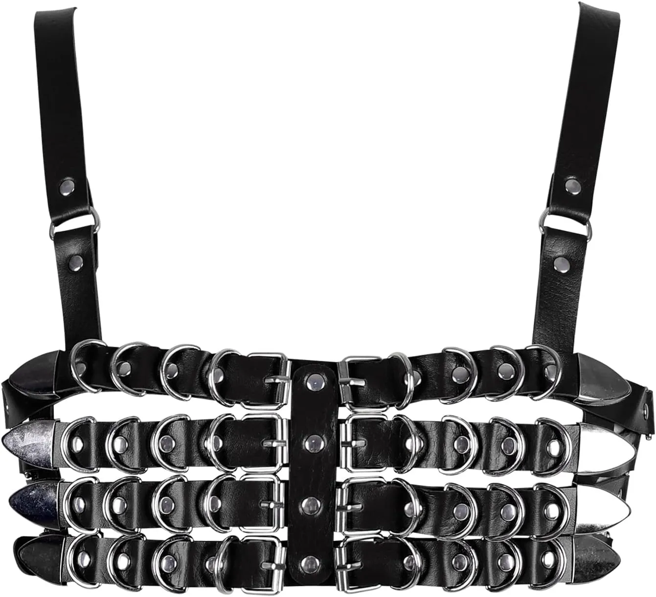 Womens Leather Full Cage Body Harness Tops Hollow Out Lingerie Punk Gothic Halloween Rave Clothing