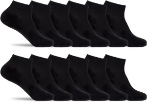 Womens Multipack of Ultra Thin & Lightweight Ankle Socks, Assorted Colors, Pack of 12 or 24 Pairs in Bulk