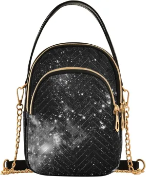 Women's Wave Cross Body Chest Bag, 52 inch Gold Chain Shoulder Handbag Purse