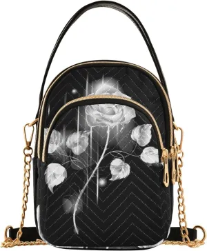 Women's Wave Cross Body Chest Bag, 52 inch Gold Chain Shoulder Handbag Purse
