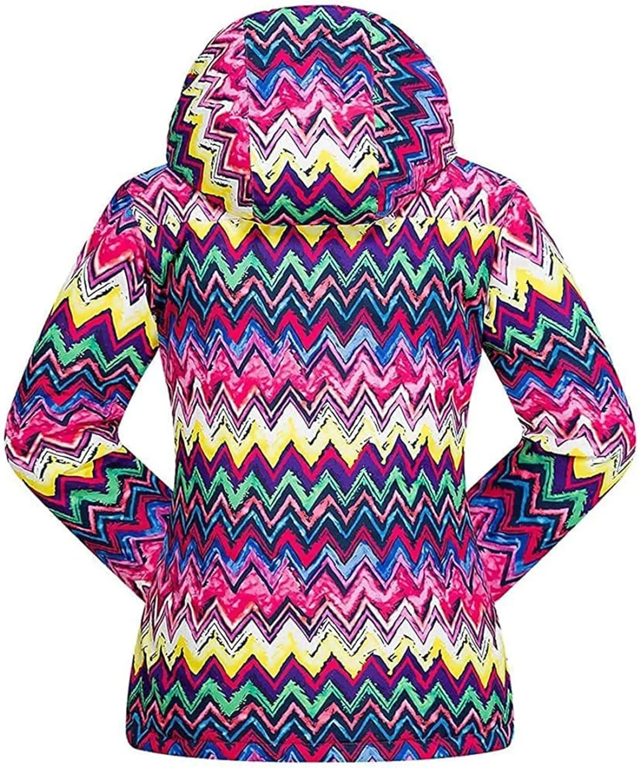 WOWULOVELY Girls Thicken Warm Snowsuit Hooded Ski Jacket Pants 2 Pcs Set Skiing Jacket with Pants