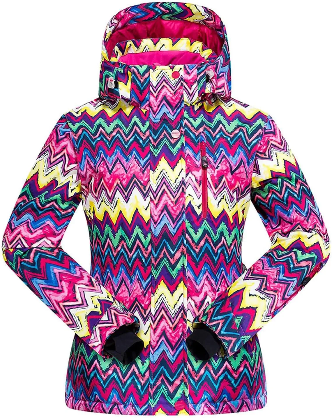WOWULOVELY Girls Thicken Warm Snowsuit Hooded Ski Jacket Pants 2 Pcs Set Skiing Jacket with Pants