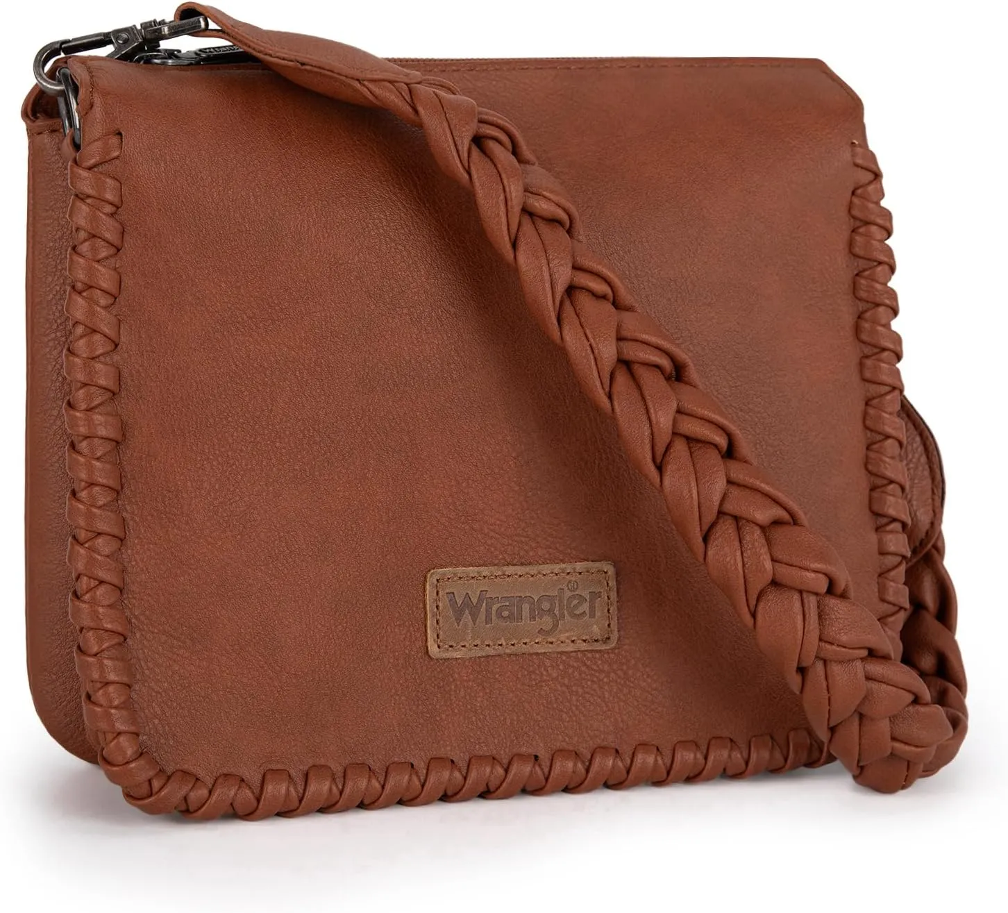 Wrangler Shoulder Bag for Women Crossbody Purse with Woven Strap