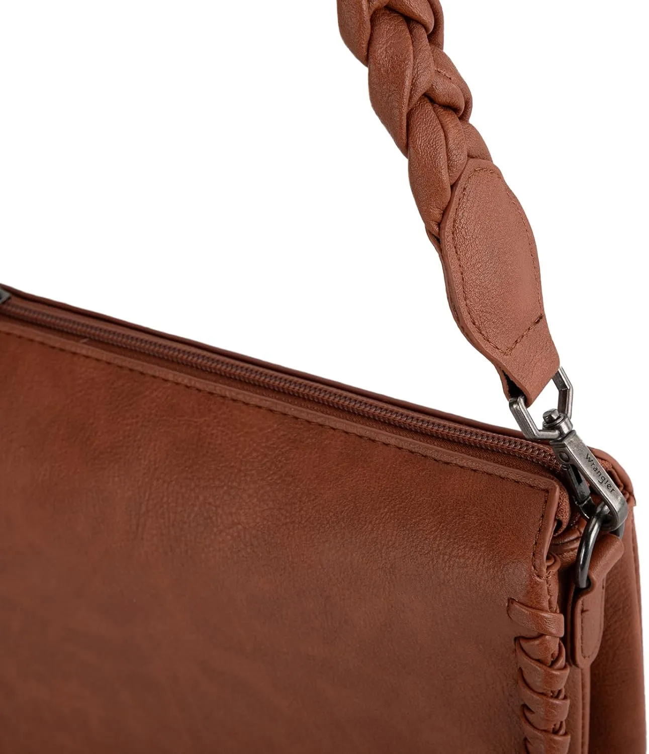 Wrangler Shoulder Bag for Women Crossbody Purse with Woven Strap