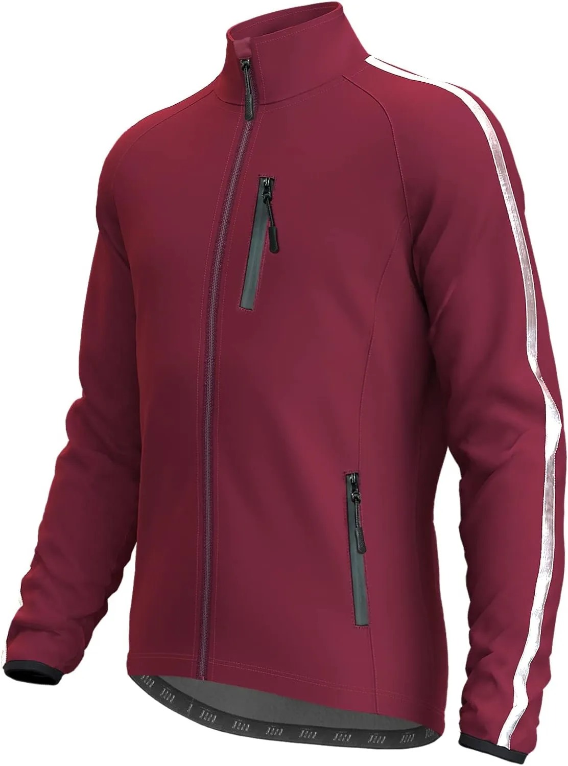 Wulibike Cycling Jackets for Men, Reflective Running Jacket Men Winter Cold Weather Cycling Clothing Full Zip with Pockets