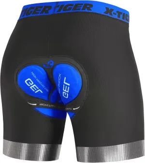 X-TIGER Cycling Underwear Mens Bike Shorts 5D Padded Mountain Biking Riding Shorts with Anti-Slip Leg,Bicycle Liner Shorts
