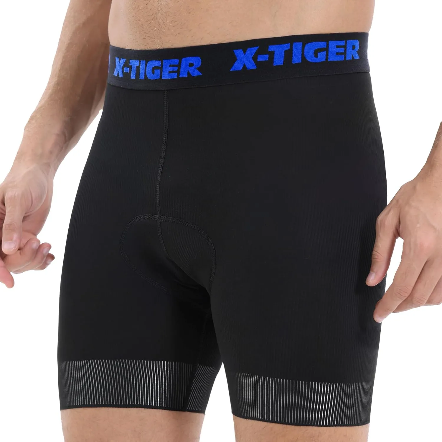 X-TIGER Cycling Underwear Mens Bike Shorts 5D Padded Mountain Biking Riding Shorts with Anti-Slip Leg,Bicycle Liner Shorts