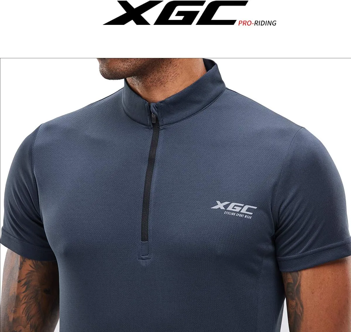 XGC Men's Short/Long Sleeve Cycling Jersey Bike Jerseys Cycle Biking Shirt with Quick Dry Breathable Fabric