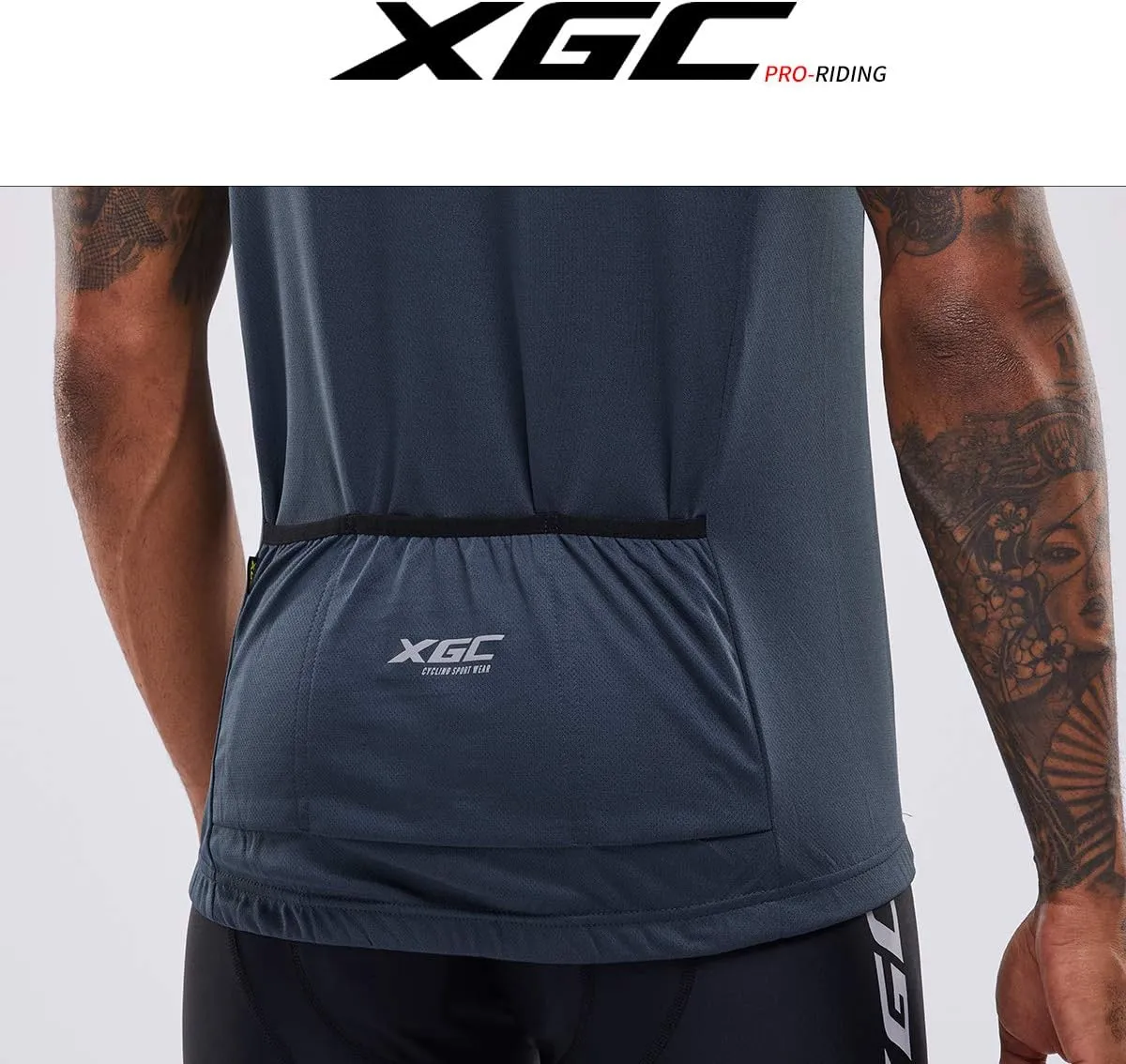 XGC Men's Short/Long Sleeve Cycling Jersey Bike Jerseys Cycle Biking Shirt with Quick Dry Breathable Fabric