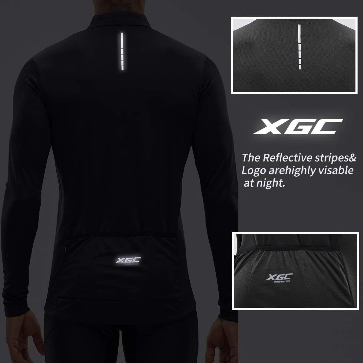 XGC Men's Short/Long Sleeve Cycling Jersey Bike Jerseys Cycle Biking Shirt with Quick Dry Breathable Fabric