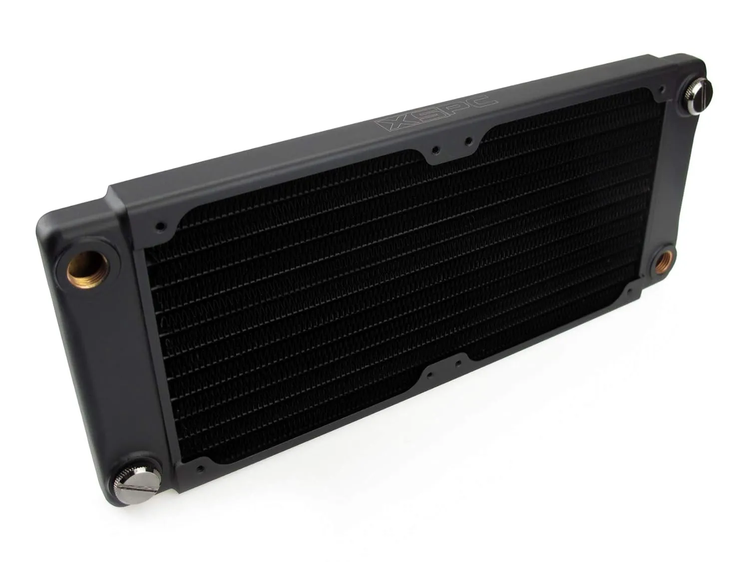 XSPC TX240 Crossflow Ultra Thin Radiator, 120mm x 2, Dual Fan, Black