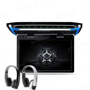 XTRONS® 10.2 Inch Digital TFT Screen 1080P Video Car Overhead Player Roof Mounted Monitor HDMI Port with New Version IR Headphones (Black & White) (No DVD Drive)