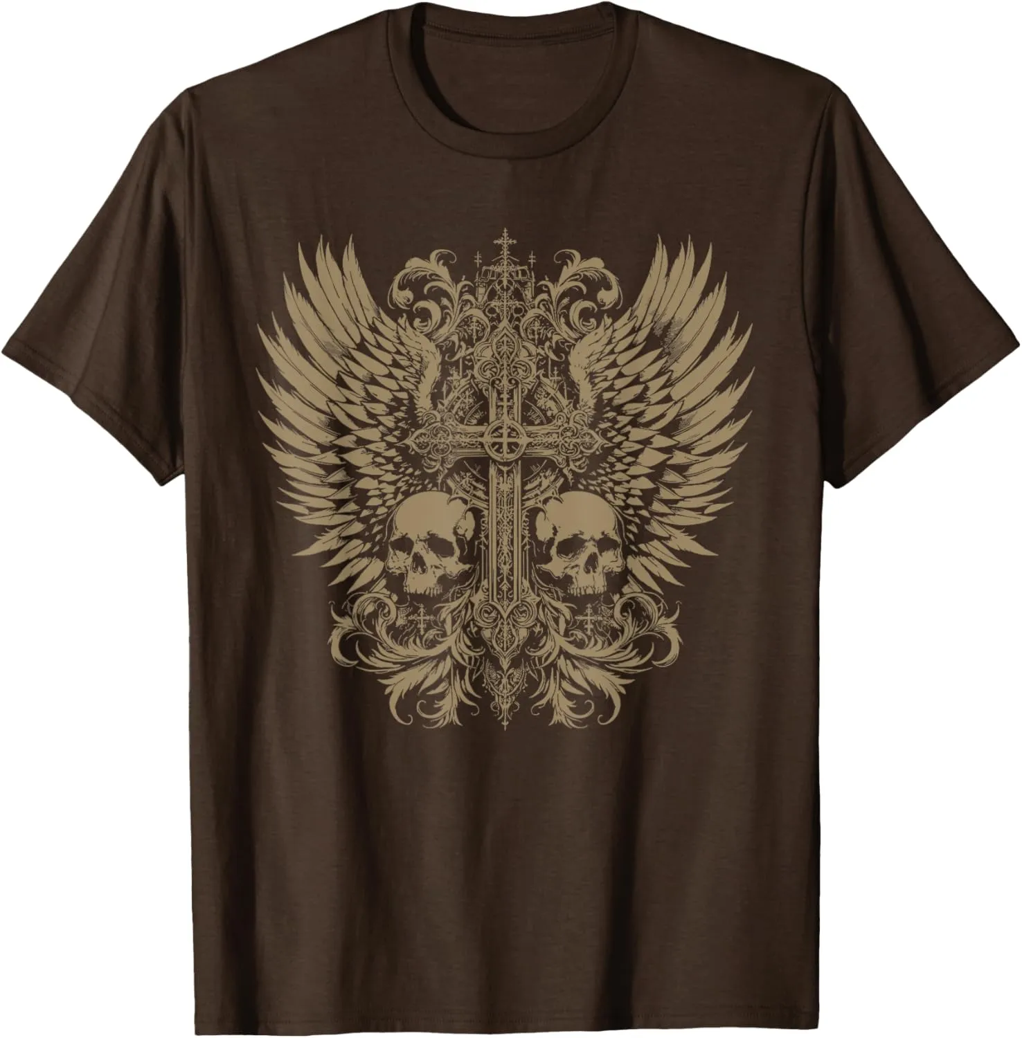 Y2K Grunge Aesthetic Alt Goth Skull Cross Gothic T-Shirt