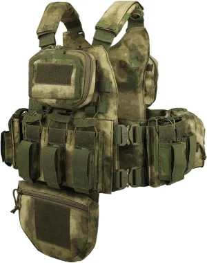 YAKEDA Tactical Training Vest with PALS System - Multi-Pocket Adjustable Straps Quick-Release Buckle for Hunting