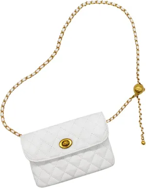 YAMEIZE PU Leather Chain Belt Bag for Women - Crossbody Waist Bag Fanny Pack Detachable Belt Chain Women Evening Mini Handbag