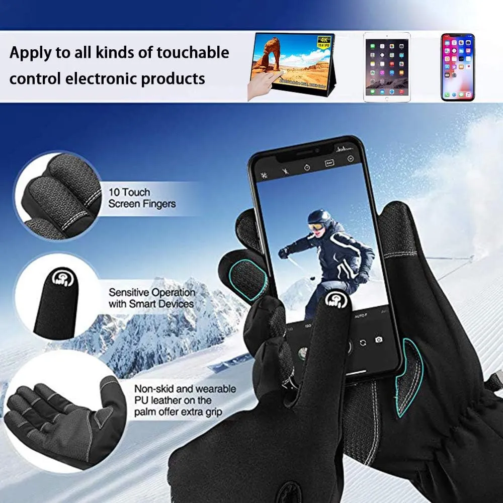 Y&R Direct Mens Winter Gloves -30℉Windproof Waterproof Touch Screen Gloves for Outdoor Work